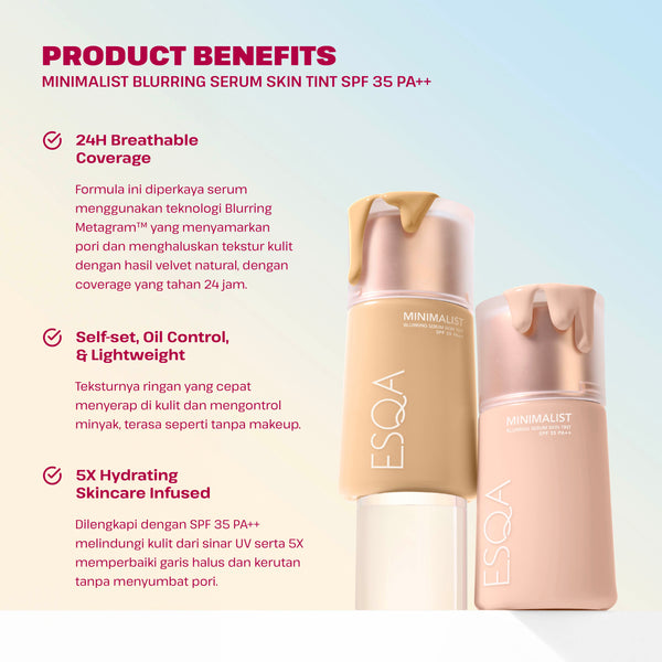 ESQA Minimalist Blurring Serum Skin Tint SPF 35 PA++